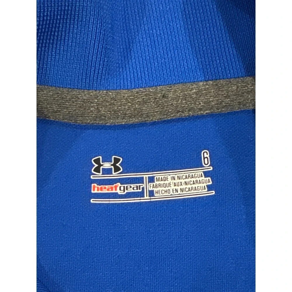 Under Armour‎ HeatGear Polo Shirt Kids Size 6 Blue Athletic Training